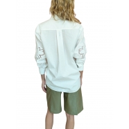 Chemise coton Blanc broderies manches W1R 350B M10974 02 Paul Smith Femme boutique Strasbourg Online shirt woman