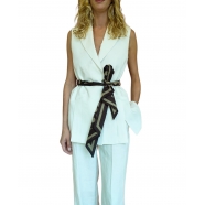 Veste sans manche écru ceinture foulard W1R 350JZ M01427 04 Paul Smith Femme boutique strasbourg online jacket woman