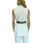 Veste sans manche écru ceinture foulard W1R 350JZ M01427 04 Paul Smith Femme boutique strasbourg online jacket woman
