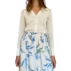 Jupe blanche fleurs bleues vert voile coton longue W1R 270S M10975 40 Paul Smith Femme boutique Strasbourg Skirt Woman