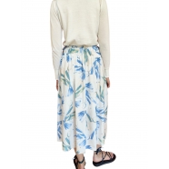 Jupe blanche fleurs bleues vert voile coton longue W1R 270S M10975 40 Paul Smith Femme boutique Strasbourg Skirt Woman