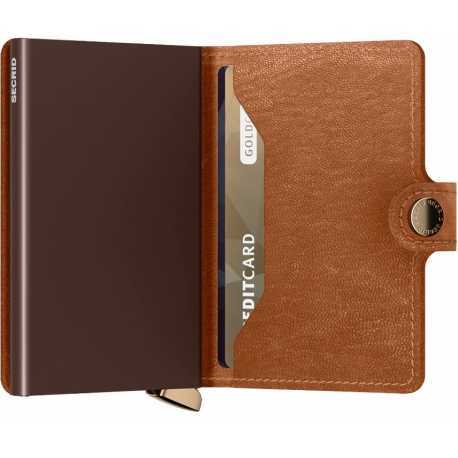 Premium Miniwallet Emboss Lines Cognac Porte Cartes Secrid Mel-Cognac Boutique Strasbourg Online cuir