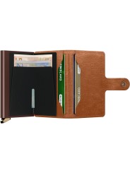 Premium Miniwallet Emboss Lines Cognac Porte Cartes Secrid Mel-Cognac Boutique Strasbourg Online cuir