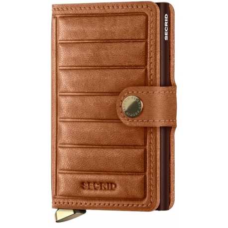 Premium Miniwallet Emboss Lines Cognac Porte Cartes Secrid Mel-Cognac Boutique Strasbourg Online cuir