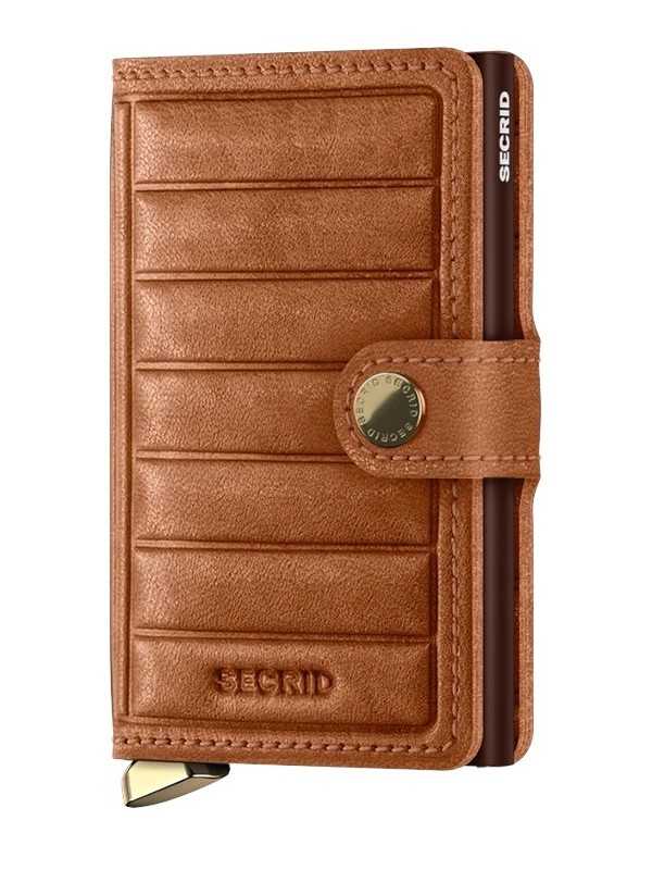 Premium Miniwallet Emboss Lines Cognac Porte Cartes Secrid Mel-Cognac Boutique Strasbourg Online cuir
