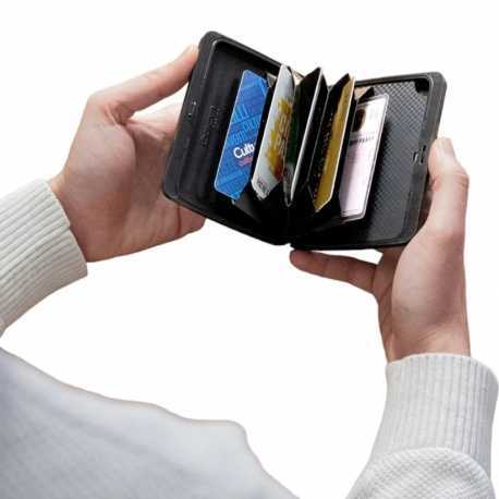 Portefeuille aluminium grand format Love Rouge V2L Ögon boutique strasbourg protège cartes concept store