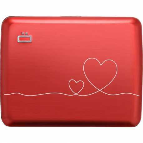 Portefeuille aluminium grand format Love Rouge V2L Ögon boutique strasbourg protège cartes concept store