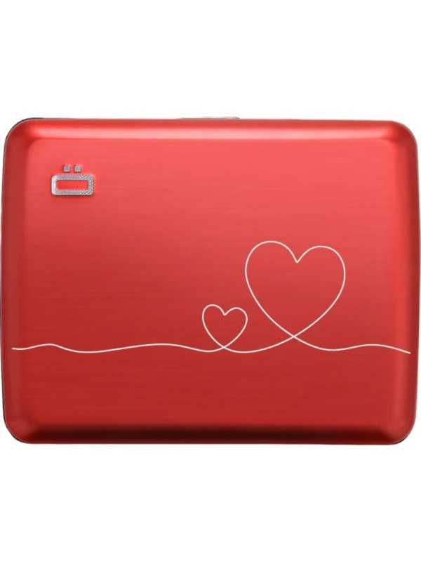 Portefeuille aluminium grand format Love Rouge V2L Ögon boutique strasbourg protège cartes concept store