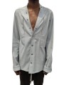 Chemise Pression Col V Flanelle ciel Snap collar Rick Owens Homme RU02D6290 FL 36 Boutique Strasbourg shirt men fashion