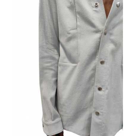 Chemise Pression Col V Flanelle ciel Snap collar Rick Owens Homme RU02D6290 FL 36 Boutique Strasbourg shirt men fashion