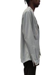 Chemise Pression Col V Flanelle ciel Snap collar Rick Owens Homme RU02D6290 FL 36 Boutique Strasbourg shirt men fashion