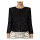 Veste courte Noir en Tweed lurex avec Charms Elisabetta Franchi Femme GI074 Strasbourg Boutique jacket woman online