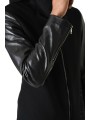 Blouson capuche manche cuir noir LM182 La Haine Inside Us Homme Alsace Strasbourg Boutique Online 