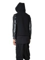 Blouson capuche manche cuir noir LM182 La Haine Inside Us Homme Alsace Strasbourg Boutique Online 