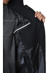 Manteau noir classique col officier LM238 La Haine Inside Us Homme Alsace Strasbourg Boutique Online 
