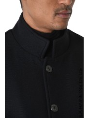 Manteau noir classique col officier LM238 La Haine Inside Us Homme Alsace Strasbourg Boutique Online 