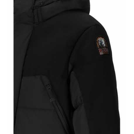 Doudoune Hikari noire Bimatière lisse devant matelssée arrière Parajumpers PJS Homme PMPUUP02 541