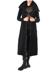 Manteau long zippé Noir laine Vierge LW798 La Haine Inside Us Femme boutique strasbourg france alsace vêtements shop 