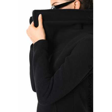 Manteau long zippé Noir laine Vierge LW798 La Haine Inside Us Femme boutique strasbourg france alsace vêtements shop 