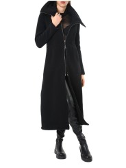 Manteau long zippé Noir laine Vierge LW798 La Haine Inside Us Femme boutique strasbourg france alsace vêtements shop 