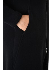 Manteau long zippé Noir laine Vierge LW798 La Haine Inside Us Femme boutique strasbourg france alsace vêtements shop 