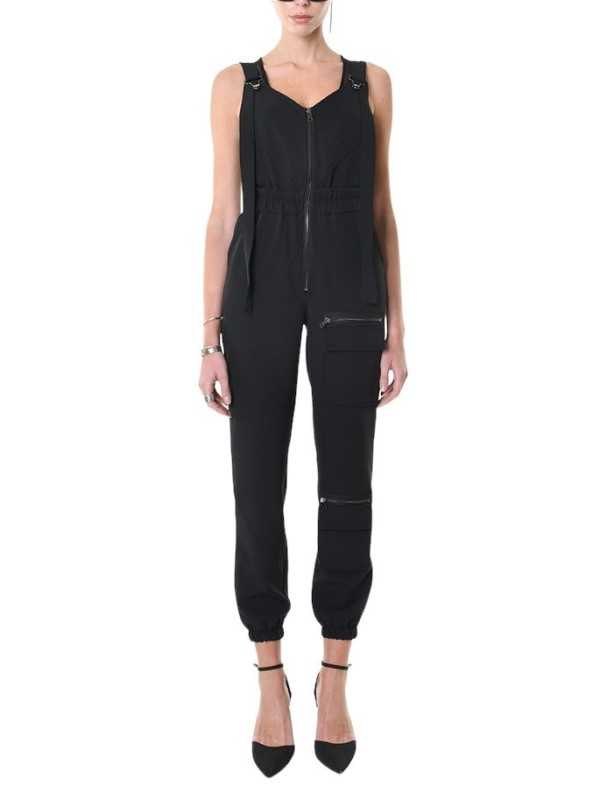 Salopette noir poches cargo techno stretch LW928 La Haine Inside Us Femme Alsace Strasbourg Boutique Mode Online 