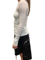 Tshirt Manches longues coton Côtelé col rond Rib Milk LS T RP02D 3202 RC 11 Rick Owens Femme