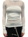 Tshirt Manches longues coton Côtelé col rond Rib Milk LS T RP02D 3202 RC 11 Rick Owens Femme