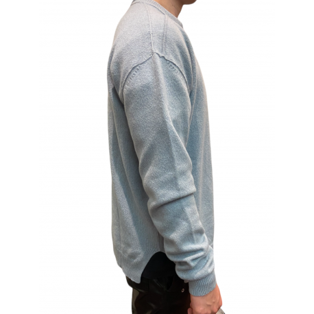 Pull Col Montant ciel Cachemire Laine Round Neck Rick Owens Homme RU02D6684 WSBR 36