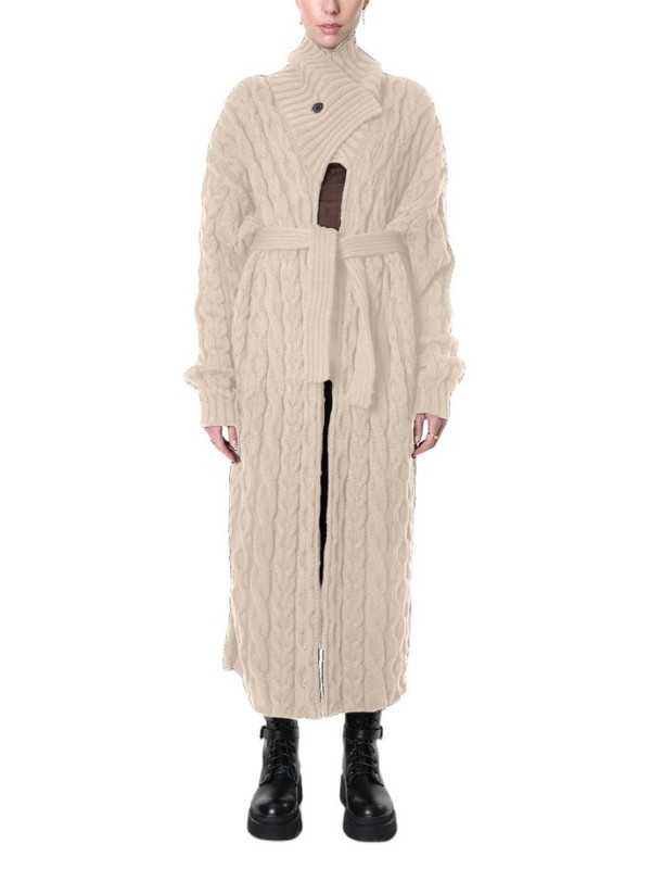 Manteau maille écru long épaisseur 3 LW962 La Haine Inside Us Femme boutique france strasbourg alsace shop vêtements