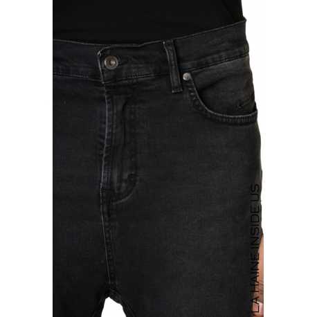 Jeans Noir stretch coutures genou LM218 La Haine Inside Us Homme Alsace Strasbourg Boutique Online 