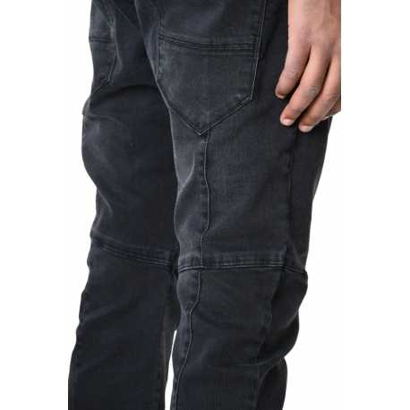 Jeans Noir stretch coutures genou LM218 La Haine Inside Us Homme Alsace Strasbourg Boutique Online 