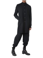 Manteau noir classique col officier LM238 La Haine Inside Us Homme Alsace Strasbourg Boutique Online 