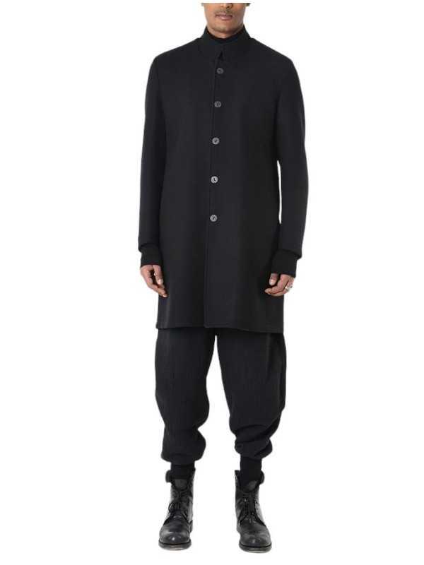 Manteau noir classique col officier LM238 La Haine Inside Us Homme Alsace Strasbourg Boutique Online 