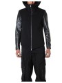 Blouson capuche manche cuir noir LM182 La Haine Inside Us Homme Alsace Strasbourg Boutique Online 