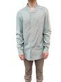 Chemise Pression Col V Flanelle ciel Snap collar Rick Owens Homme RU02D6290 FL 36 Boutique Strasbourg shirt men fashion