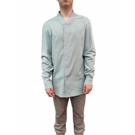 Chemise Pression Col V Flanelle ciel Snap collar Rick Owens Homme RU02D6290 FL 36 Boutique Strasbourg shirt men fashion