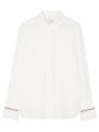 Chemisier blanc soie poignet ganse bayadère W1R 354B N10618 01