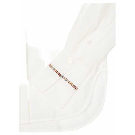 Chemisier blanc soie poignet ganse bayadère W1R 354B N10618 01
