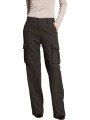 Pantalon large Gris souris Rayé Bronze poches cargo Victoria NT346 006