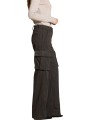 Pantalon large Gris souris Rayé Bronze poches cargo Victoria NT346 006