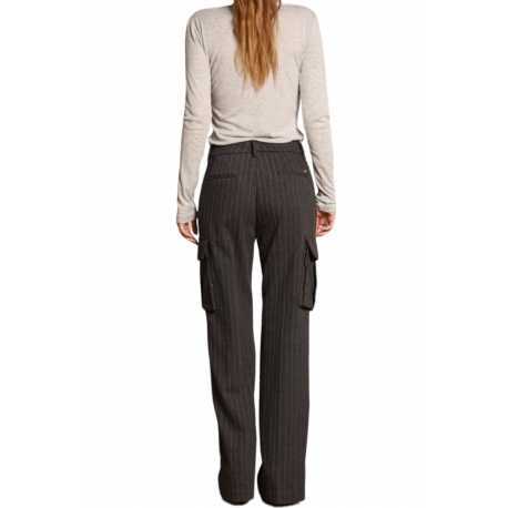 Pantalon large Gris souris Rayé Bronze poches cargo Victoria NT346 006