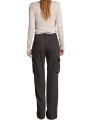 Pantalon large Gris souris Rayé Bronze poches cargo Victoria NT346 006