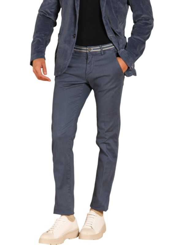 Chino coton stretch Indigo Ceinture Rayée Torino Winter Mason's Homme N3 MBE130 251 Strasbourg Boutique Online Mode 