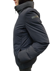 Doudoune courte col montant bi matière Blue Black RRD Roberto Ricci Design Femme 506 60 Strasbourg Boutique Online 