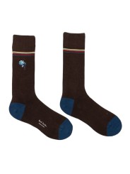 Chaussettes choco Fleur Rose brodée Bleue M1A 380NE N291 66 Paul Smith Homme Boutique Strasbourg Socks shop online
