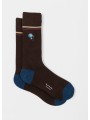 Chaussettes choco Fleur Rose brodée Bleue M1A 380NE N291 66 Paul Smith Homme Boutique Strasbourg Socks shop online
