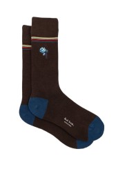 Chaussettes choco Fleur Rose brodée Bleue M1A 380NE N291 66 Paul Smith Homme Boutique Strasbourg Socks shop online