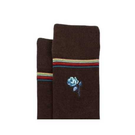 Chaussettes choco Fleur Rose brodée Bleue M1A 380NE N291 66 Paul Smith Homme Boutique Strasbourg Socks shop online