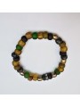 Bracelet élastique verre africain rondelles en pierre de lune LC2425 Catherine Michiels Boutique Strasbourg jewelery 